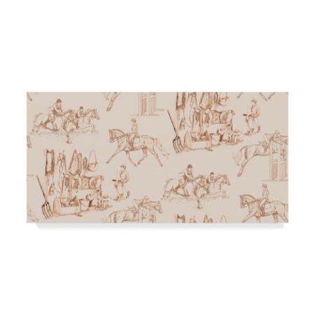 Trademark Fine Art Sher Sester 'Horse Toile Pattern Repeat' Canvas Art, 10x19 ALI20772-C1019GG